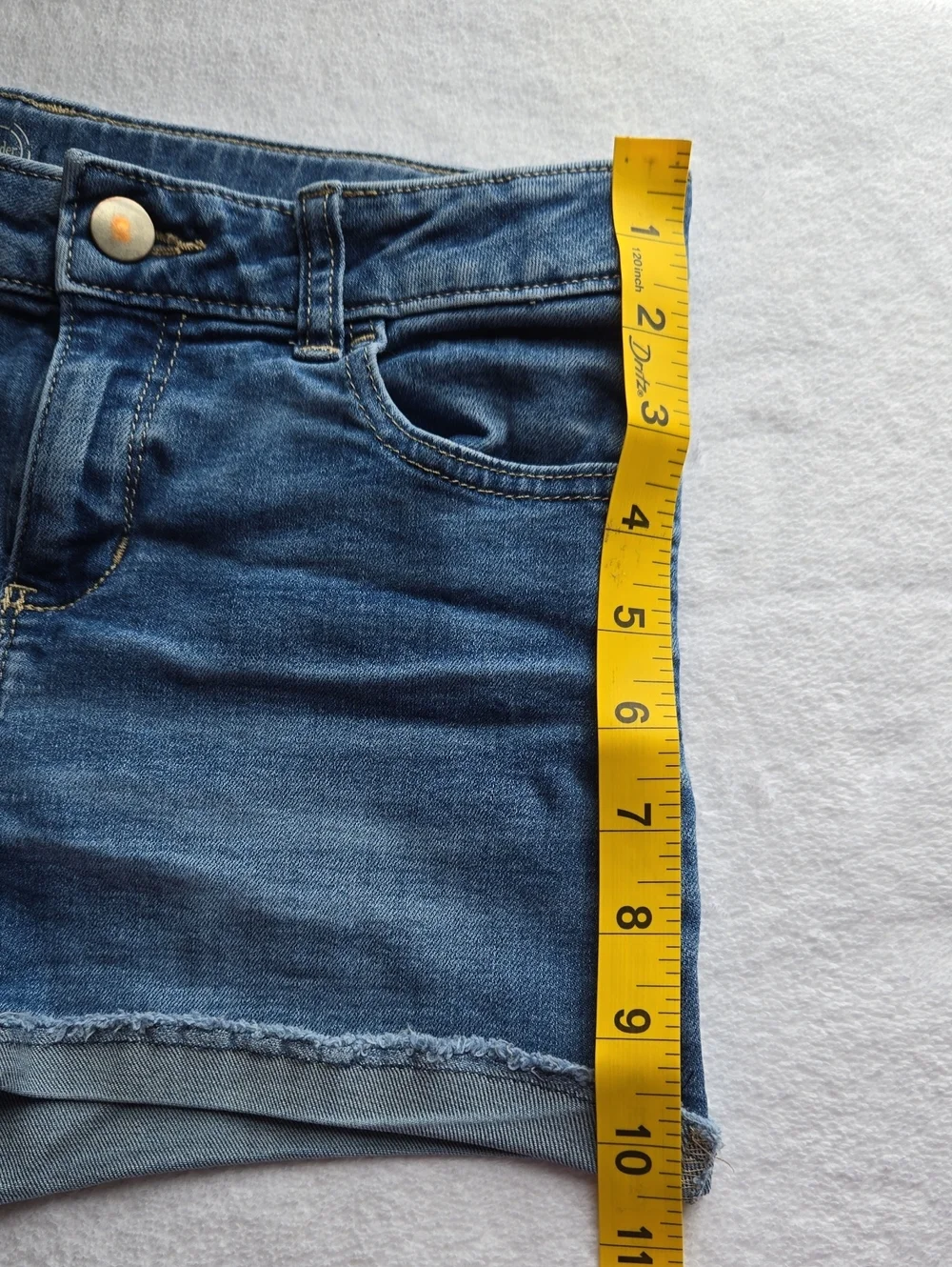 Wonder Nation Girls Denim Shorts Mid Wash Size 12 Cuffed Hem